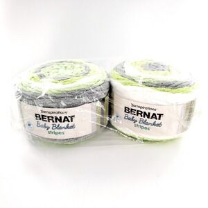 Bernat Baby Blanket Stripes Yarn-Sprouts (Pack of 2 Skein) Brand New Sealed